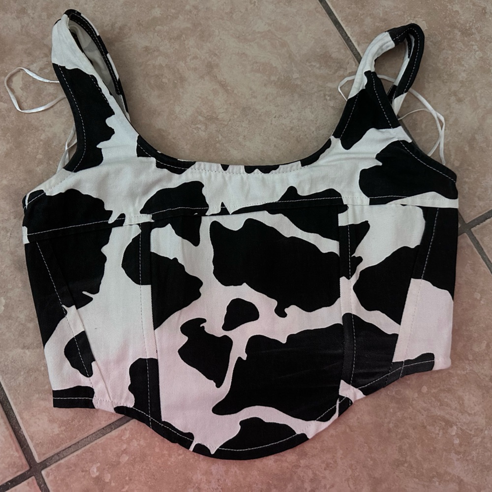 Black & White Cowgirl Crop Top